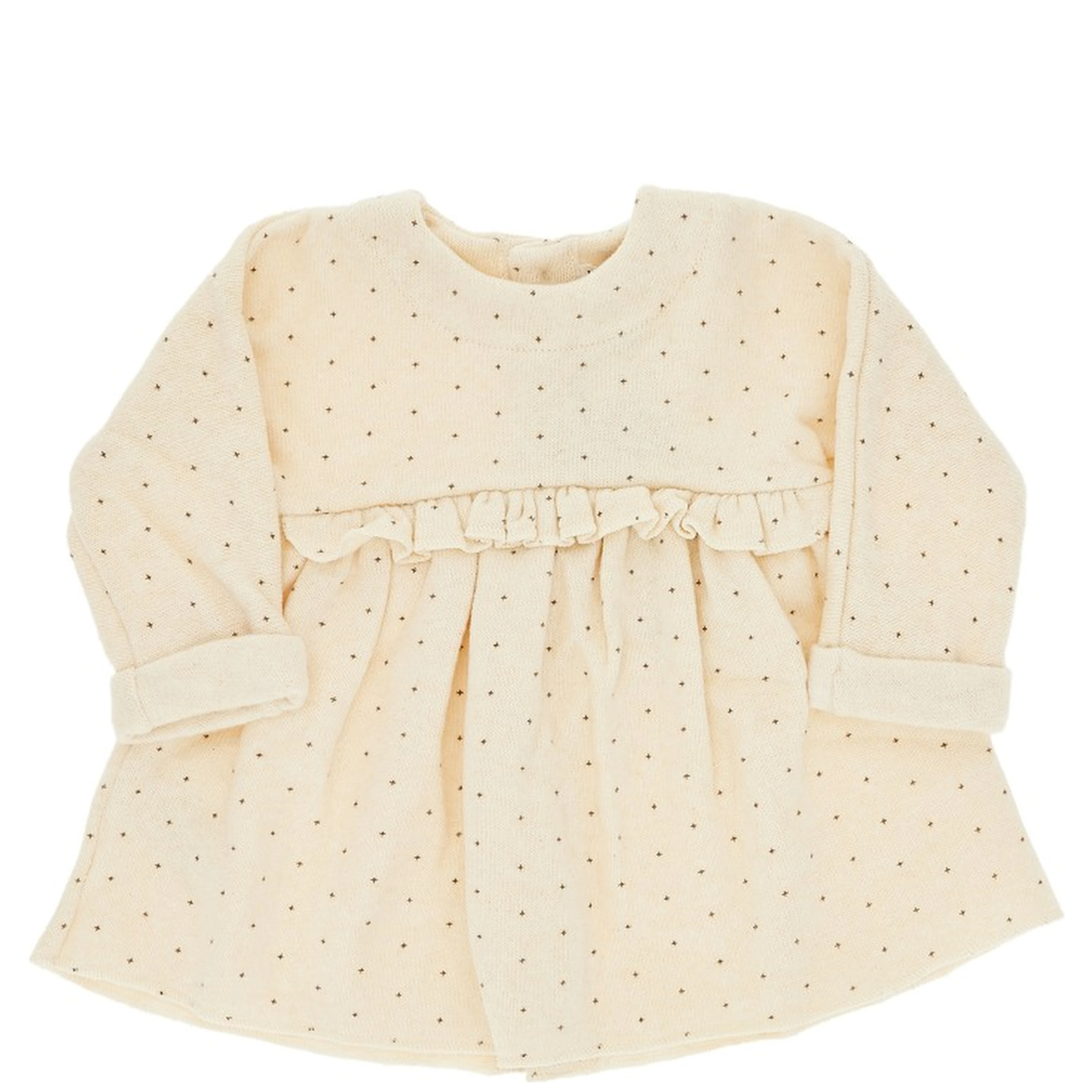 Knitted mini dress with printed little stars