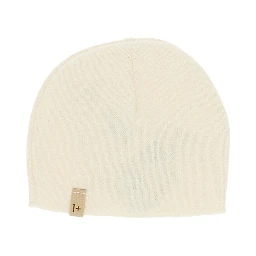 Cotton-blend knitted beanie hat