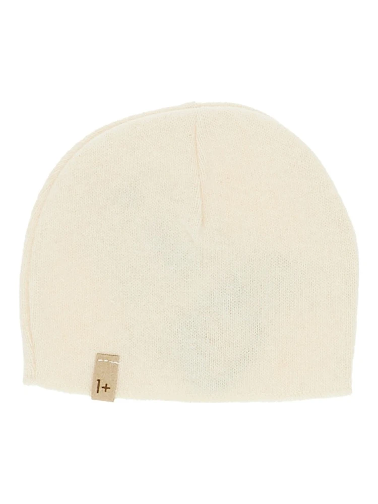 Cotton-blend knitted beanie hat