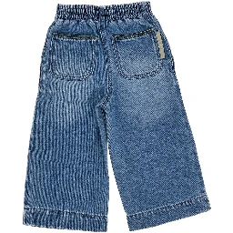Embroidered flowers denim pants