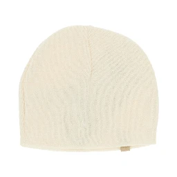 Cotton-blend knitted beanie hat