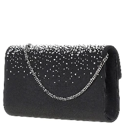 'Efflorescence' satin pouch with rhinestones