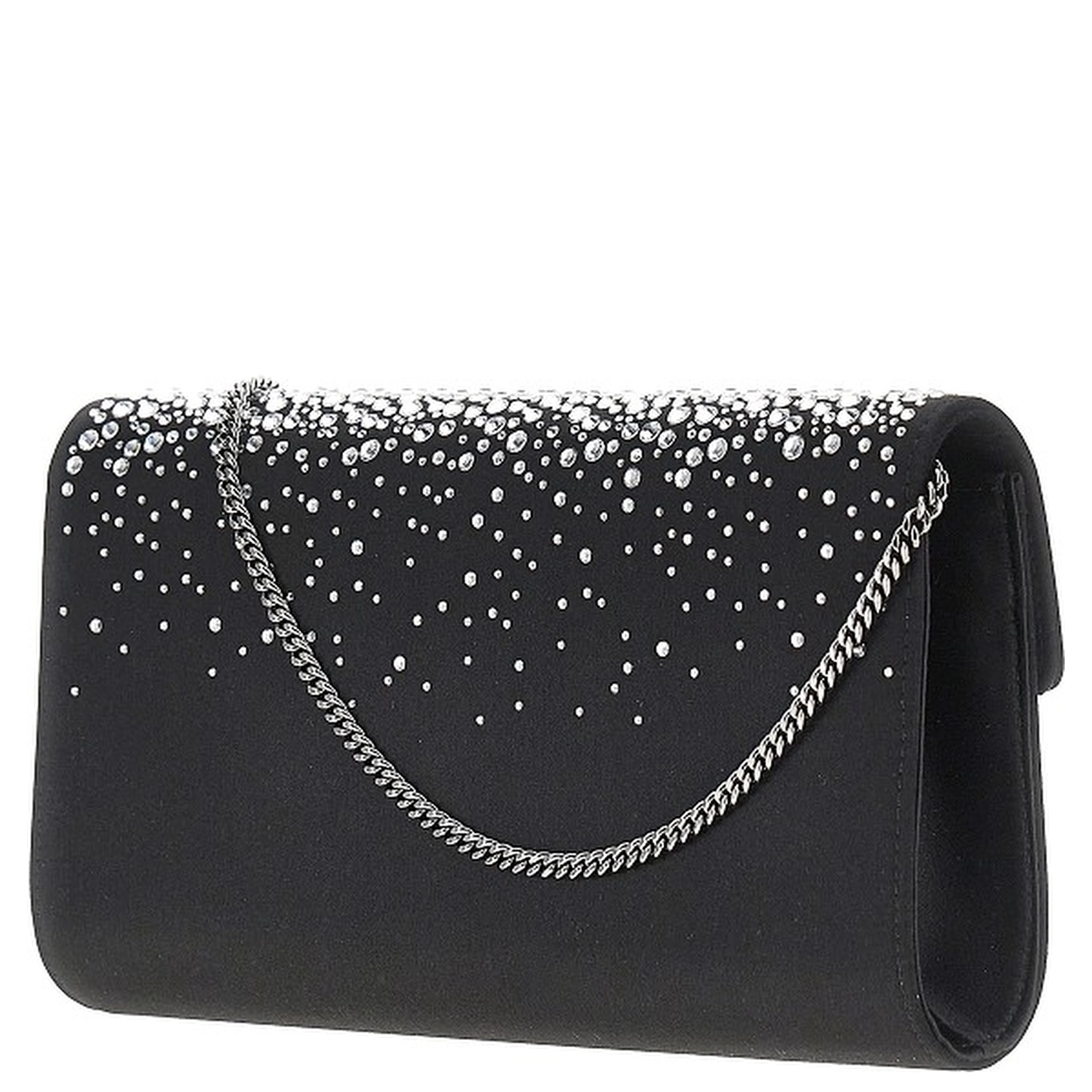 'Efflorescence' satin pouch with rhinestones
