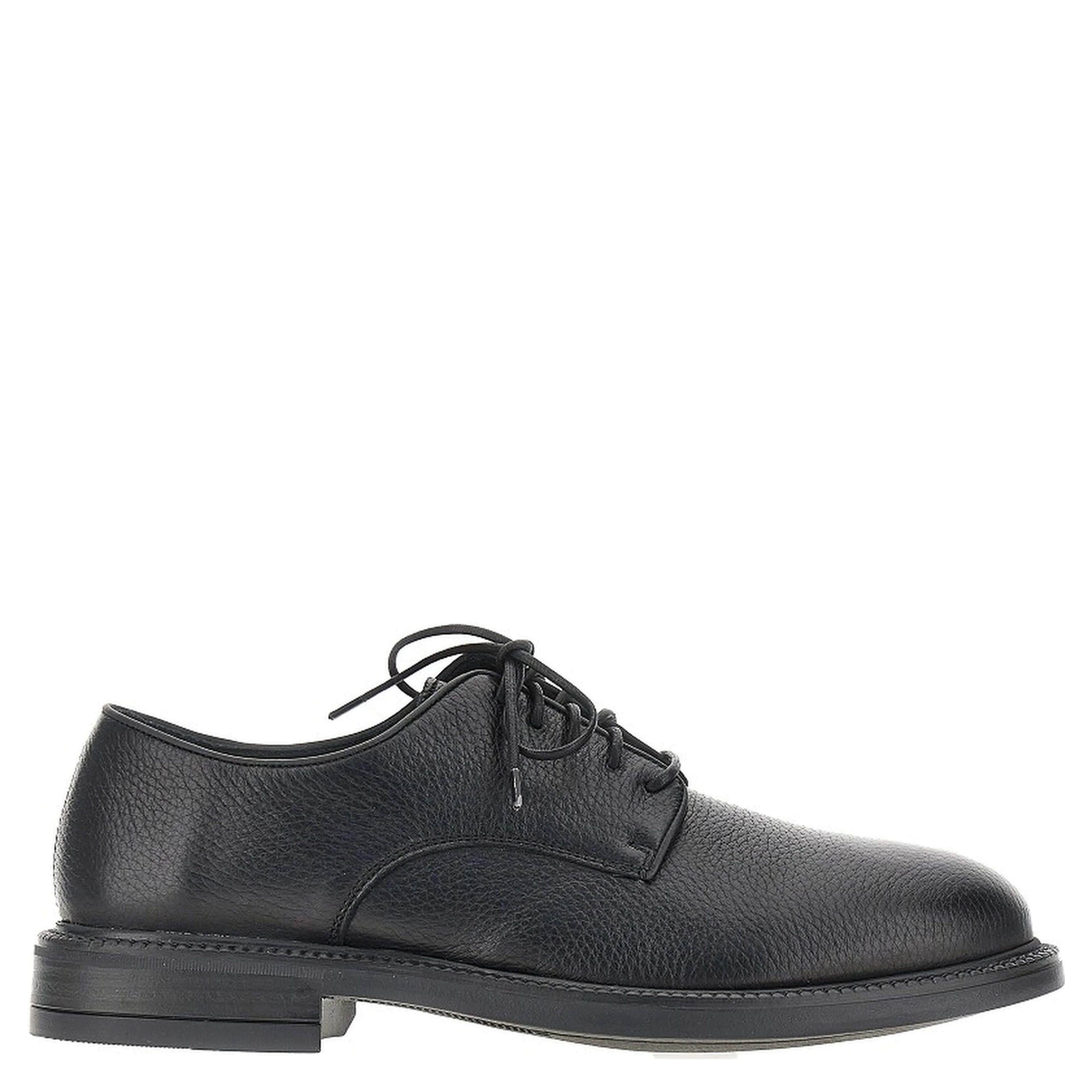 Grained leather lace-up shoes