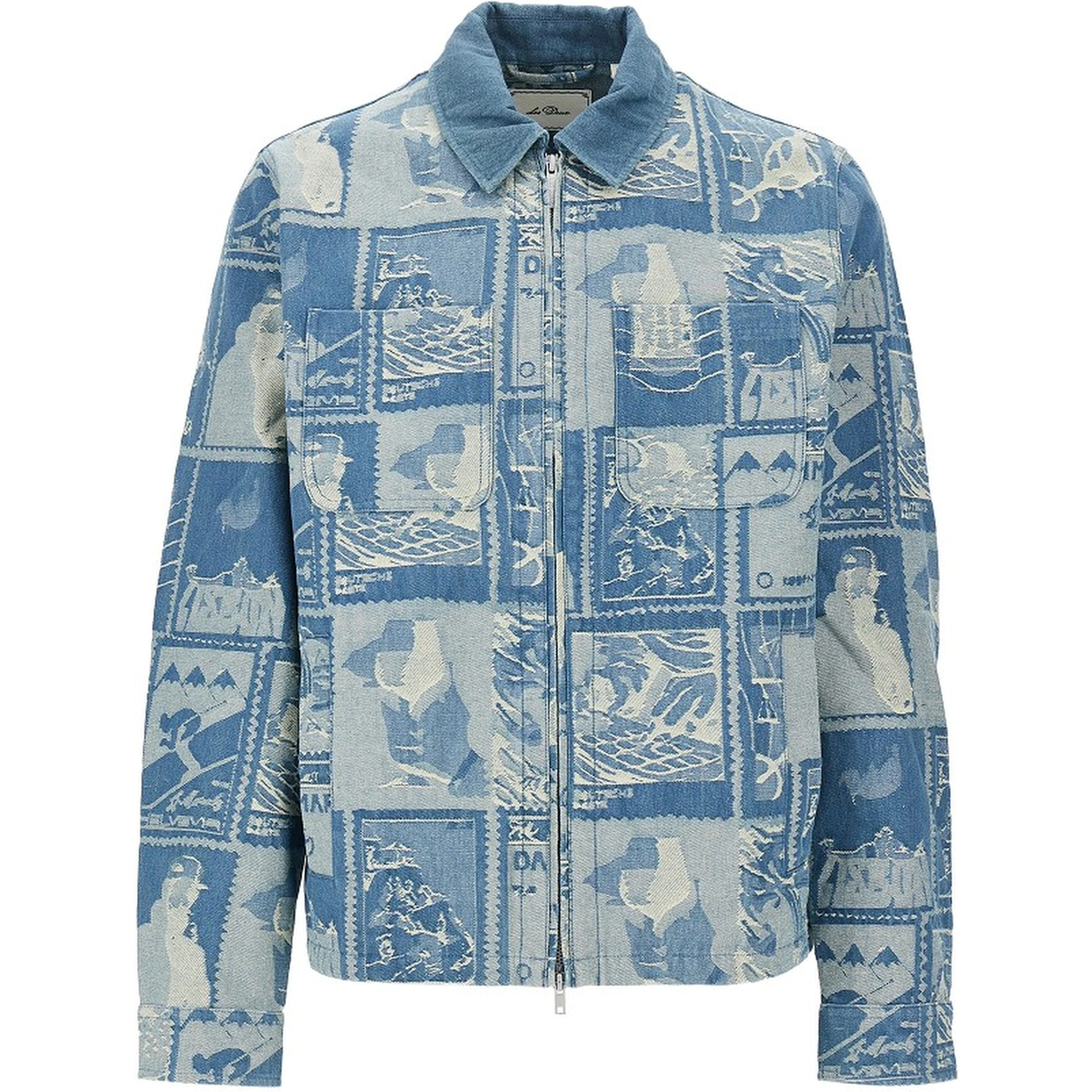 Stamp jacquard denim jacket