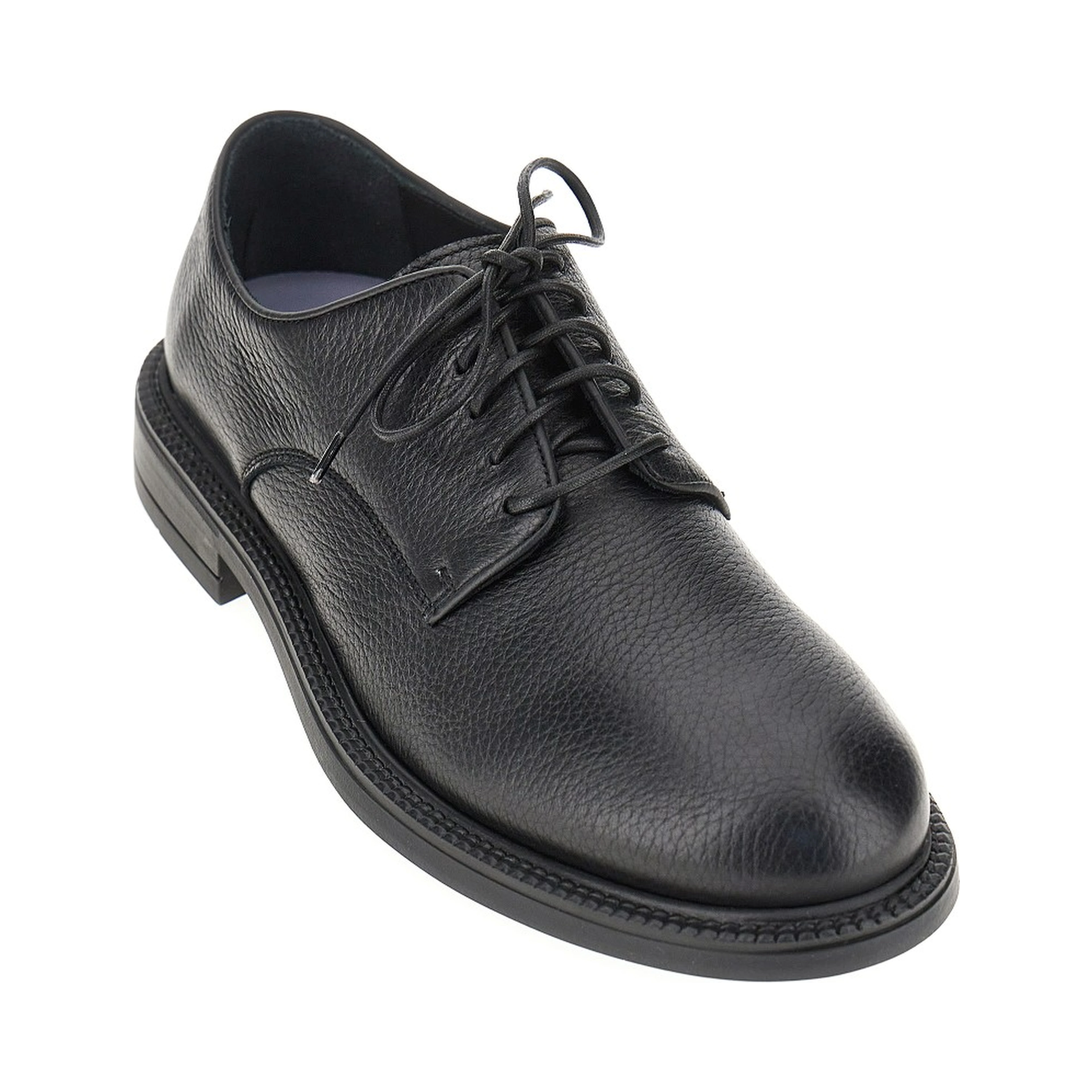Grained leather lace-up shoes