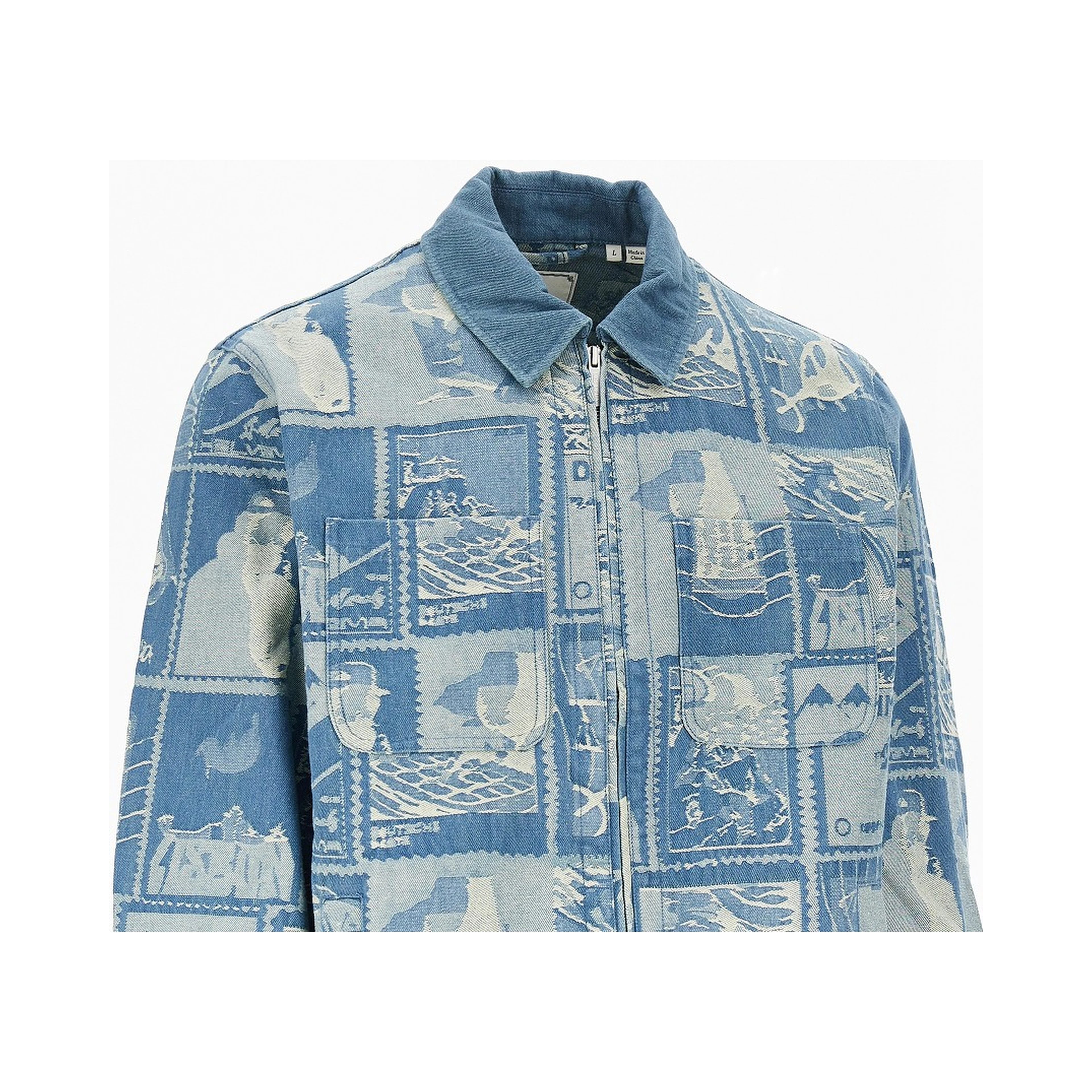 Stamp jacquard denim jacket