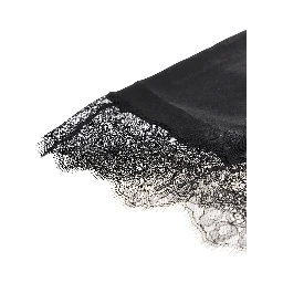 Satin midi skirt with lace trim