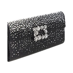 'Efflorescence' satin pouch with rhinestones