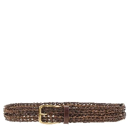 Braided leather belt