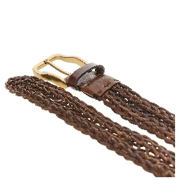 Braided leather belt
