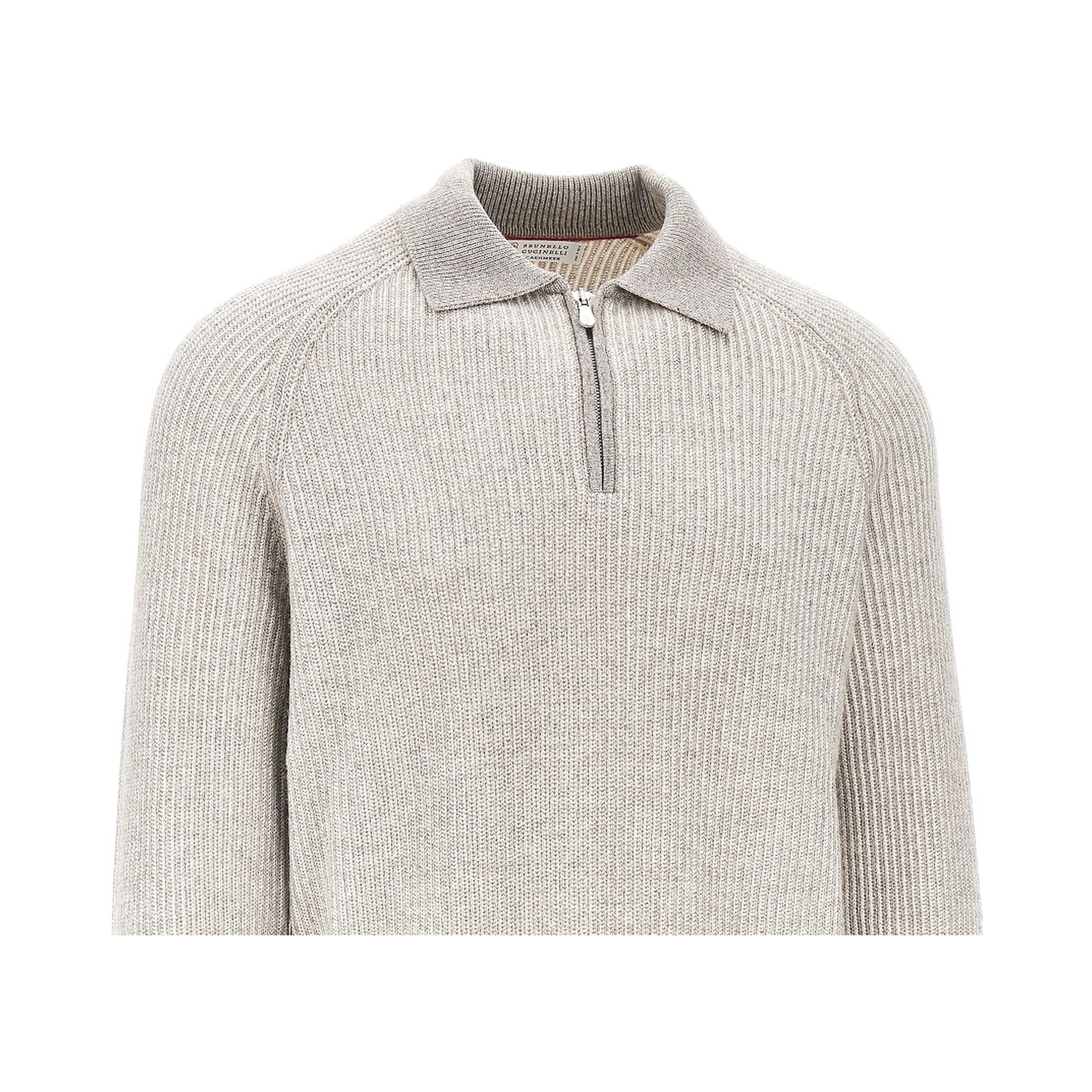 Cashmere knit polo sweater