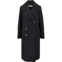 Double-breasted long coat