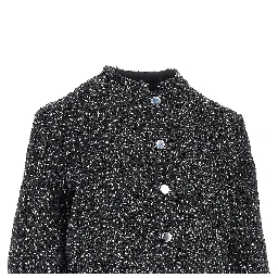 Sequinned denim short jacket