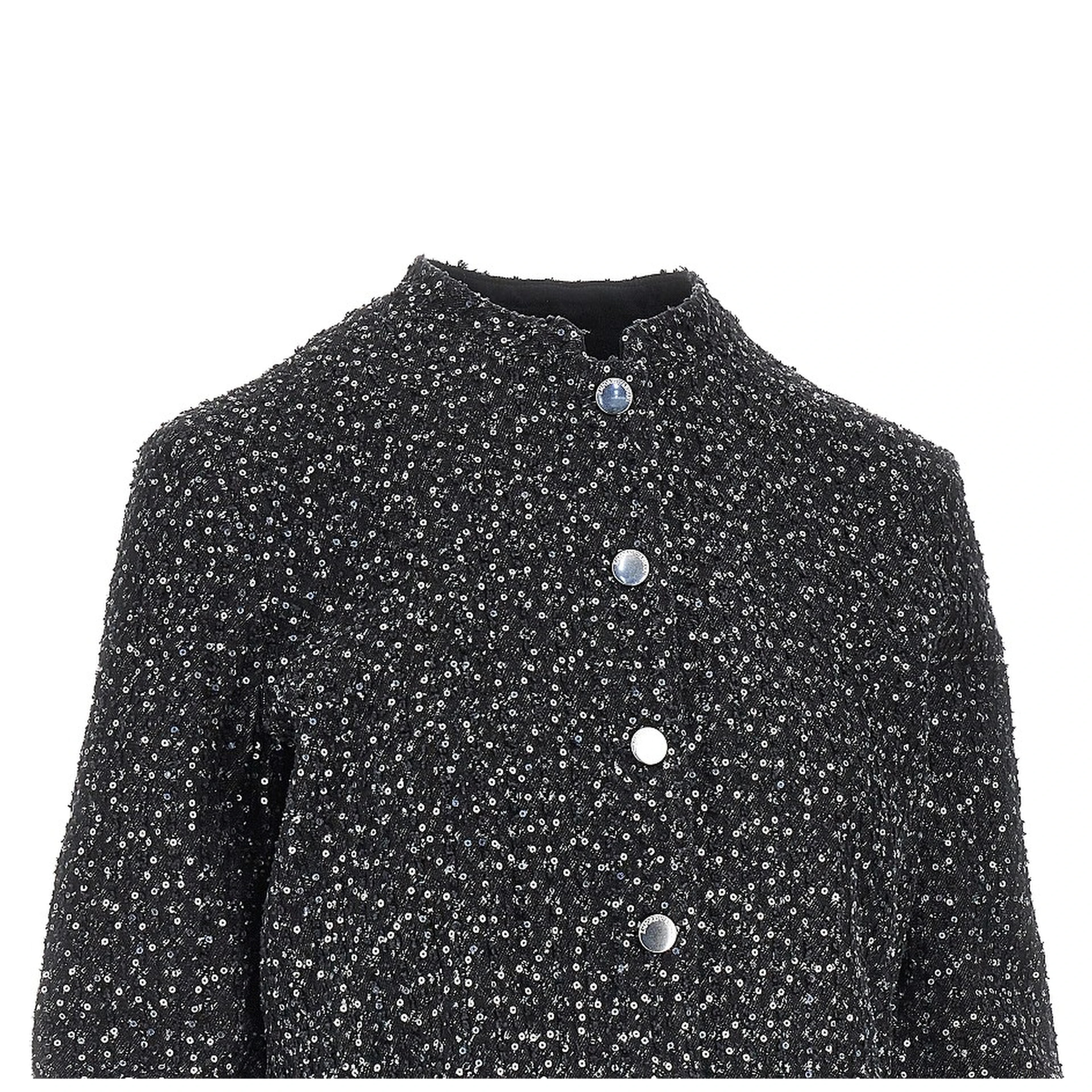 Sequinned denim short jacket