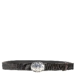 Texture leather belt