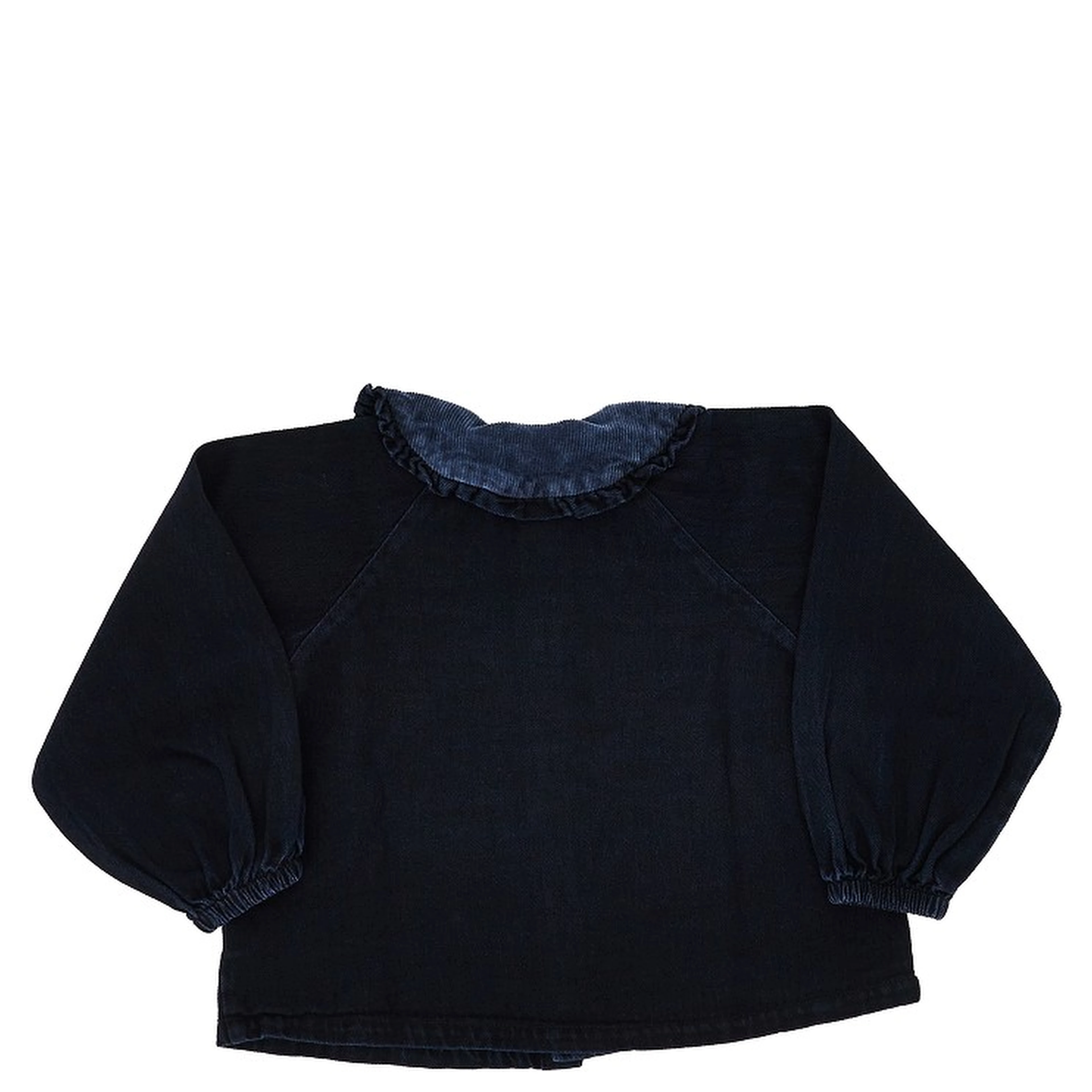 Denim blouse with logo print