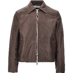 Waxed leather jacket