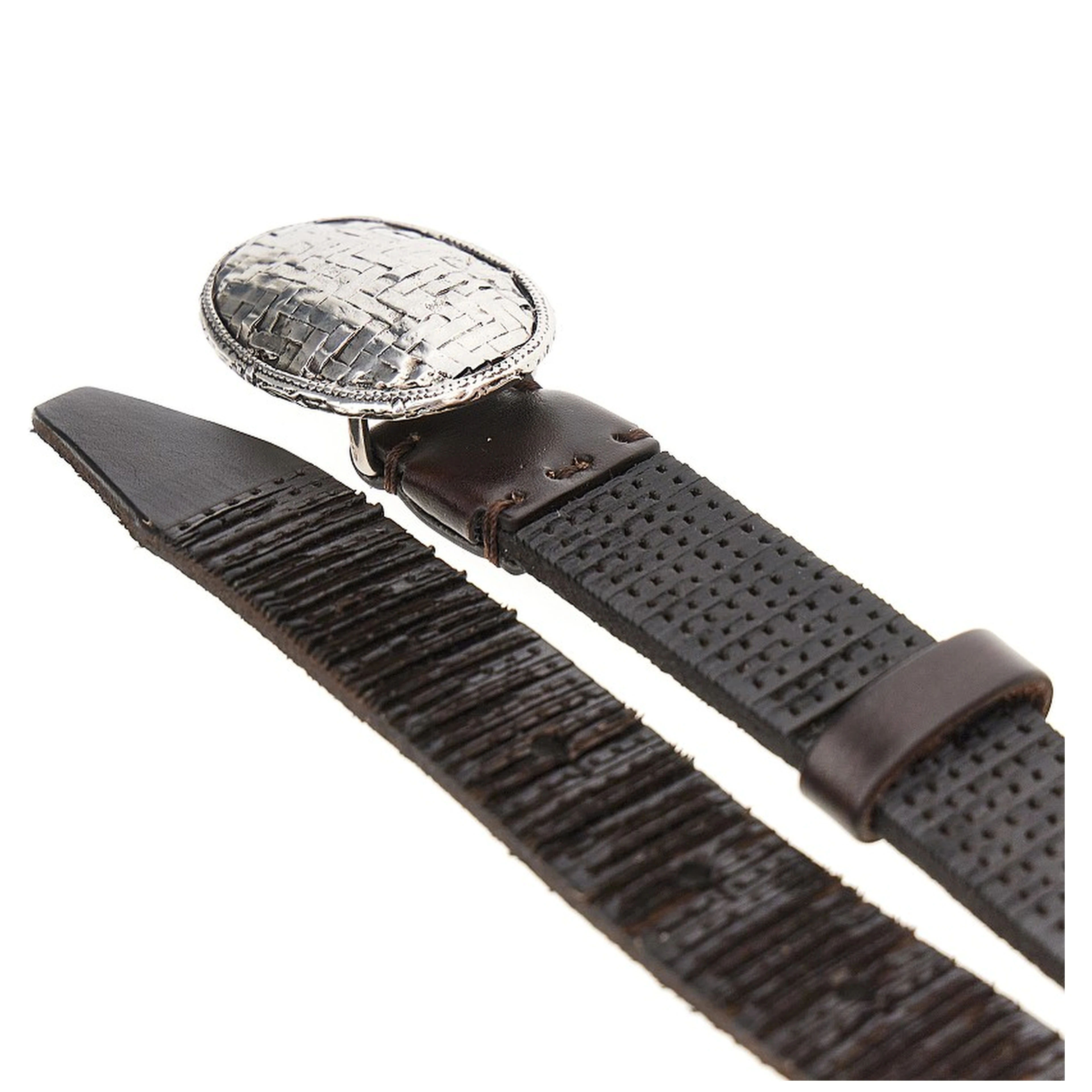 Texture leather belt