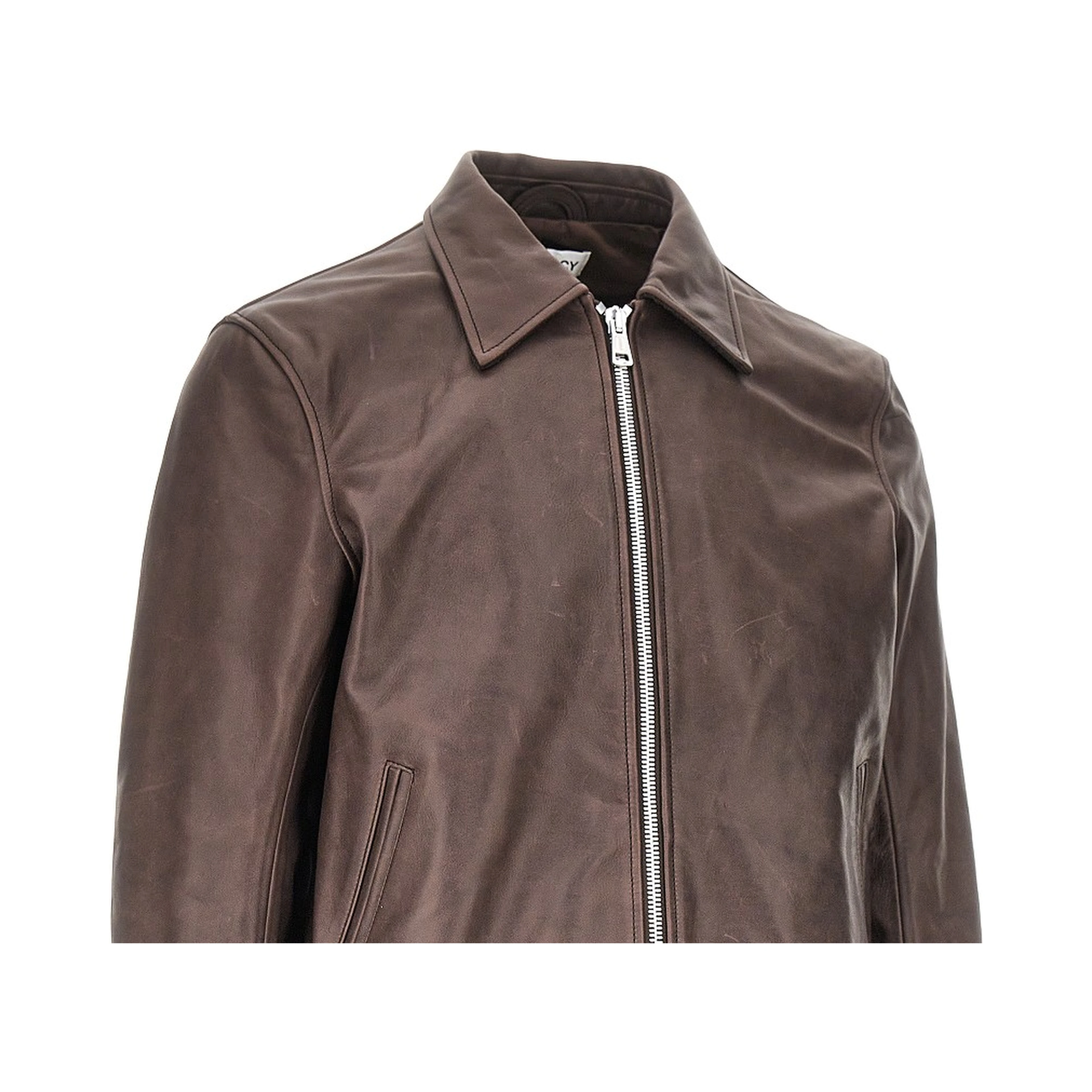 Waxed leather jacket