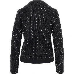 Ottoman knit crewneck cardigan