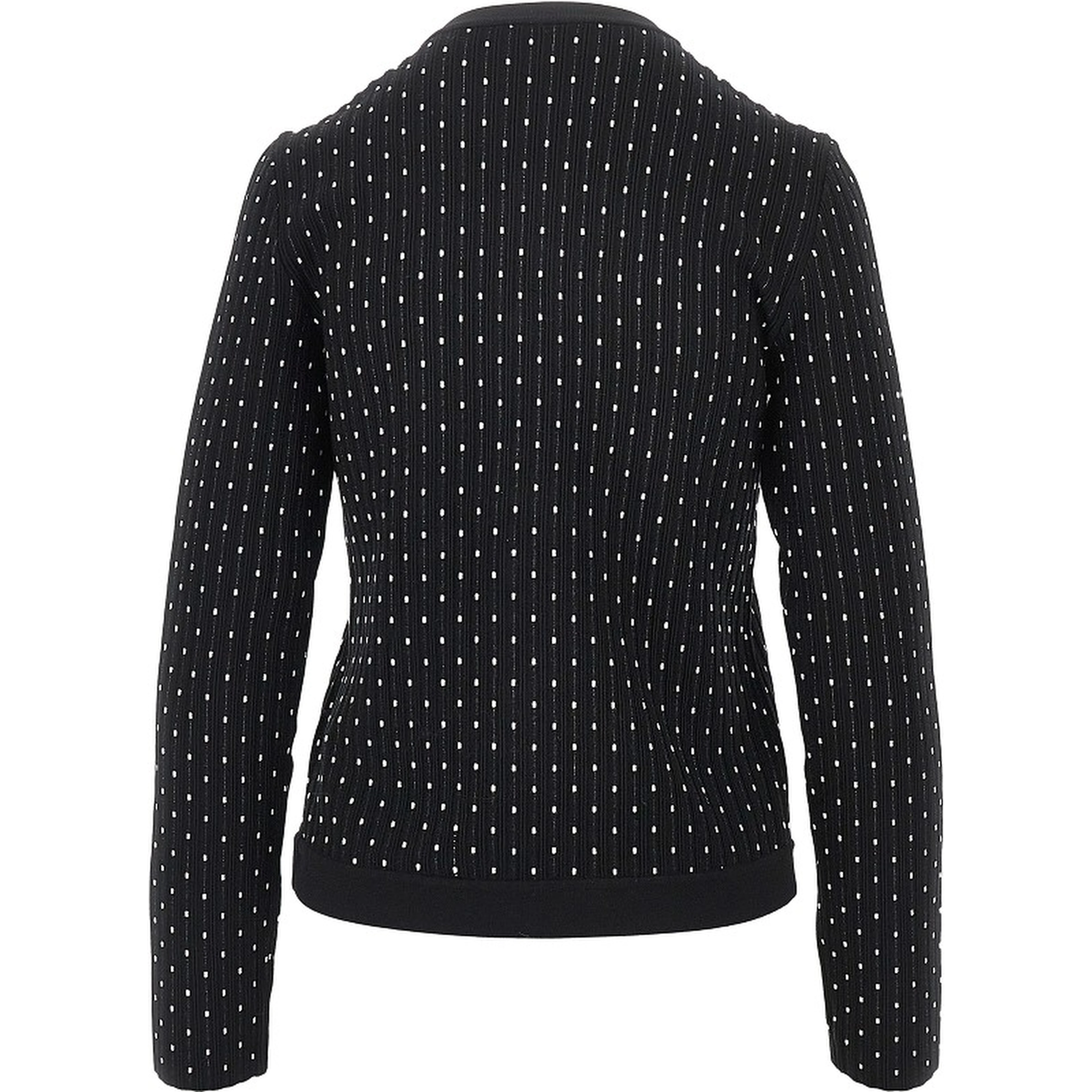 Ottoman knit crewneck cardigan
