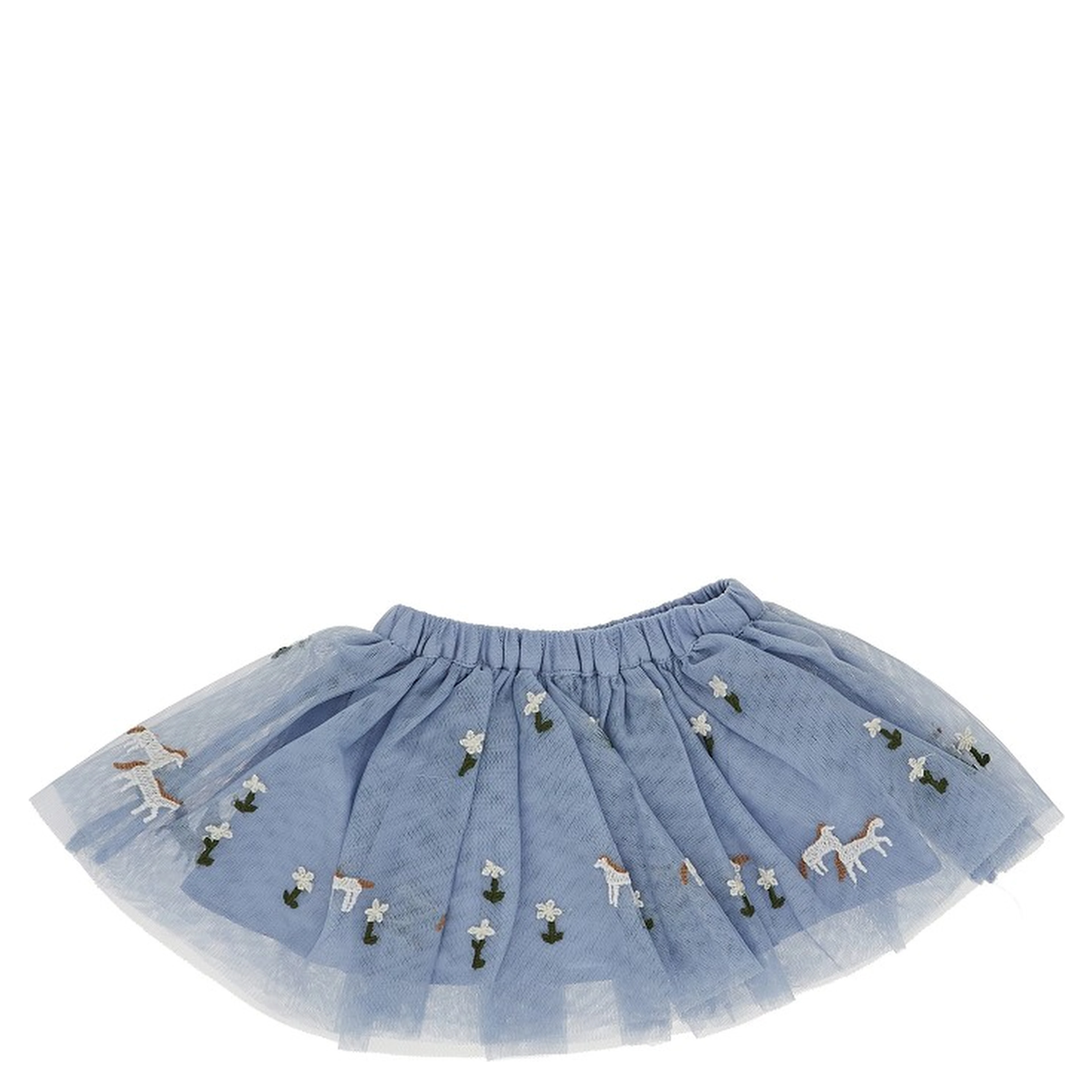 Embroidered tulle skirt