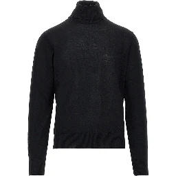 Virgin wool turtleneck with Eagle embroidery