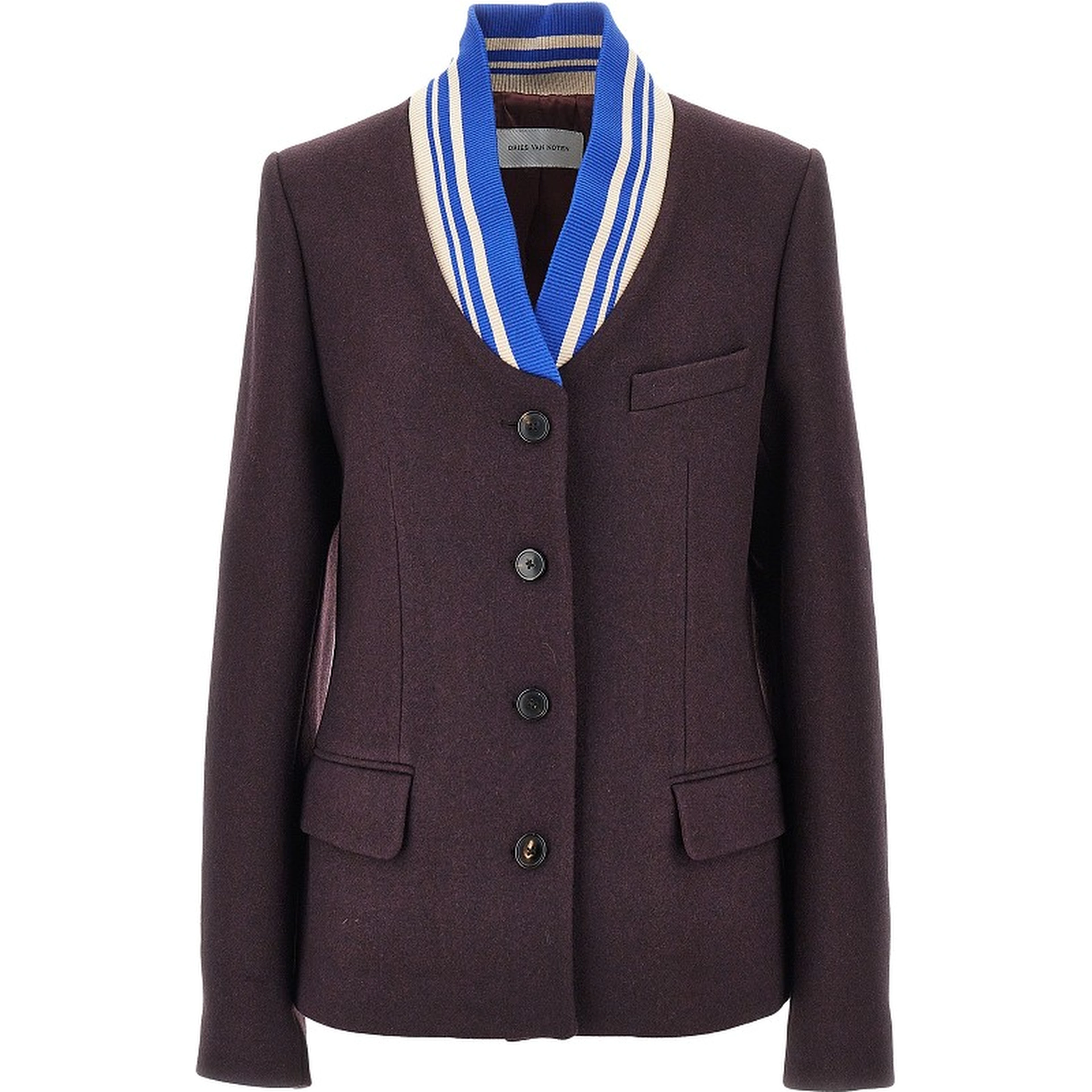 Cloth jacket with ribbed collar