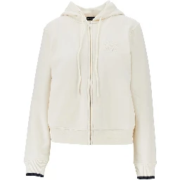 Logo embroidery full-zip hoodie