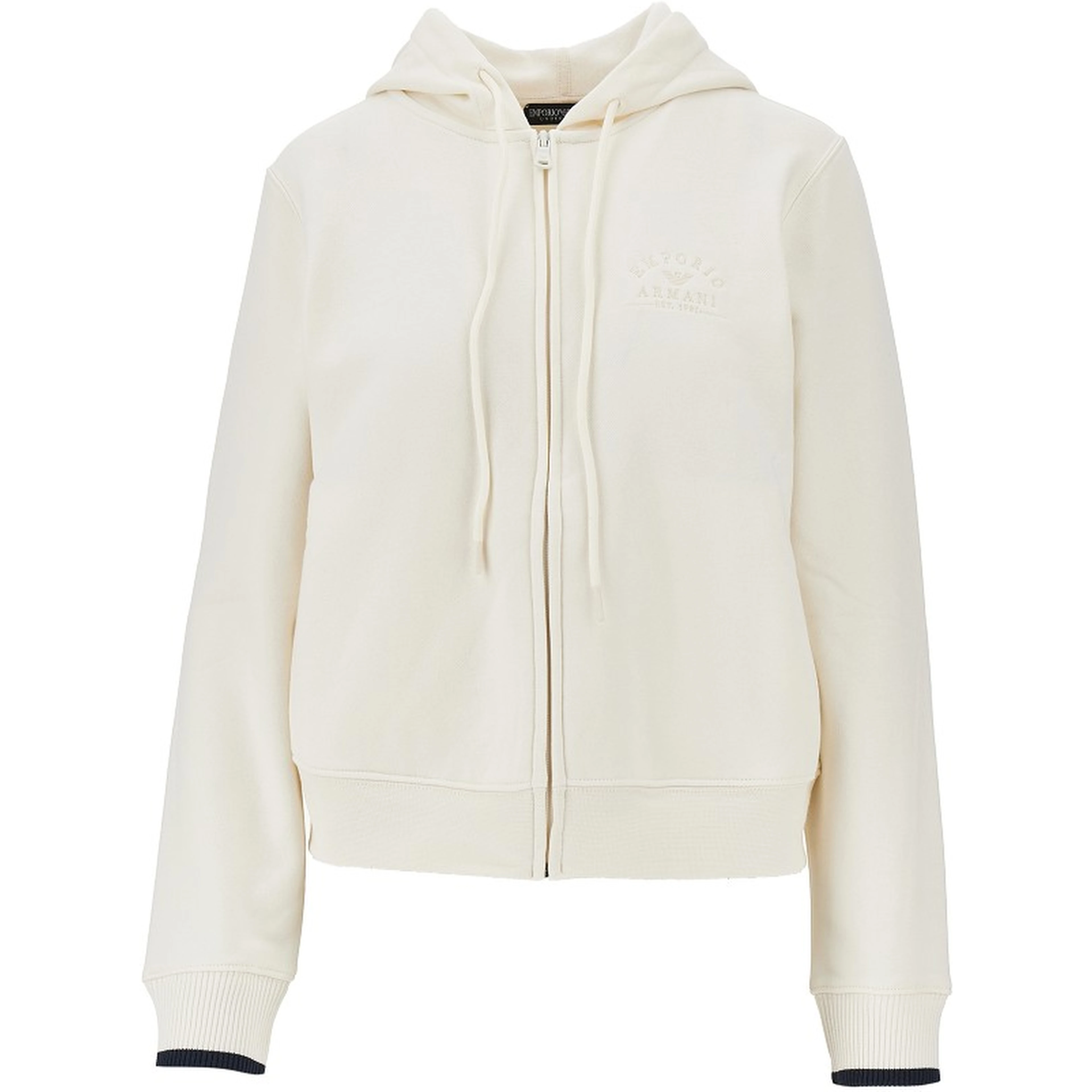 Logo embroidery full-zip hoodie