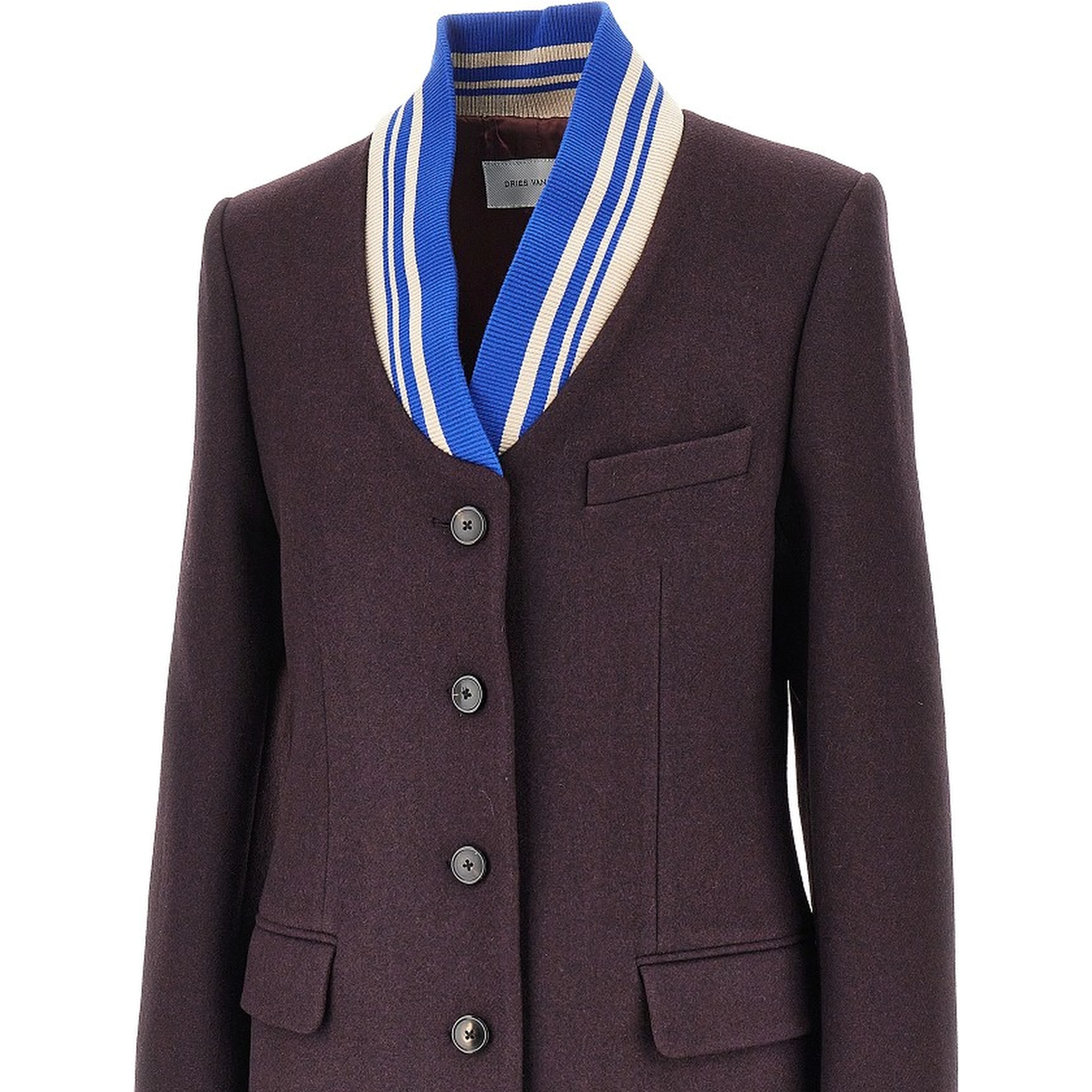 Cloth jacket with ribbed collar