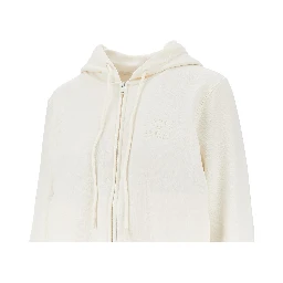 Logo embroidery full-zip hoodie