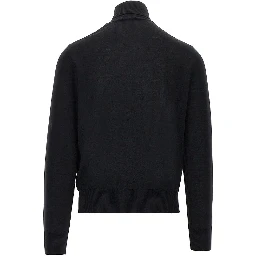 Virgin wool turtleneck with Eagle embroidery