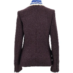 Cloth jacket with ribbed collar