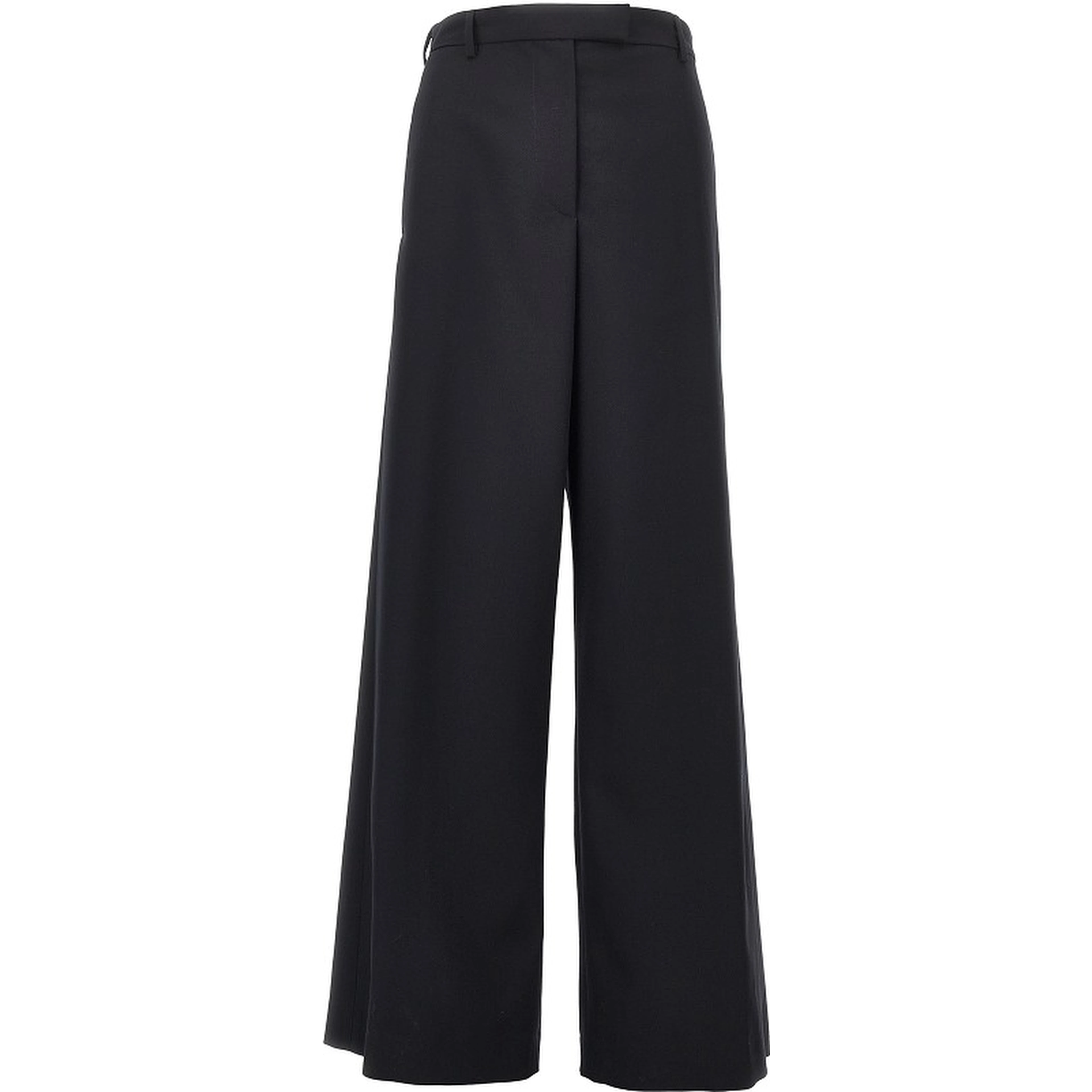 Wool gabardine wide leg pants