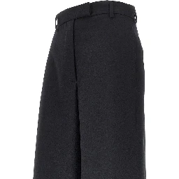 Wool gabardine wide leg pants