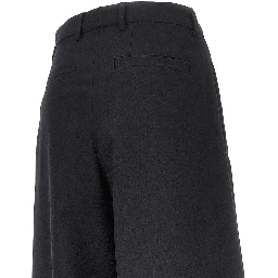 Wool gabardine wide leg pants