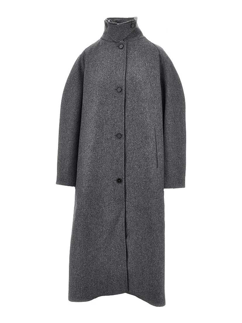 Double wool oversized coat