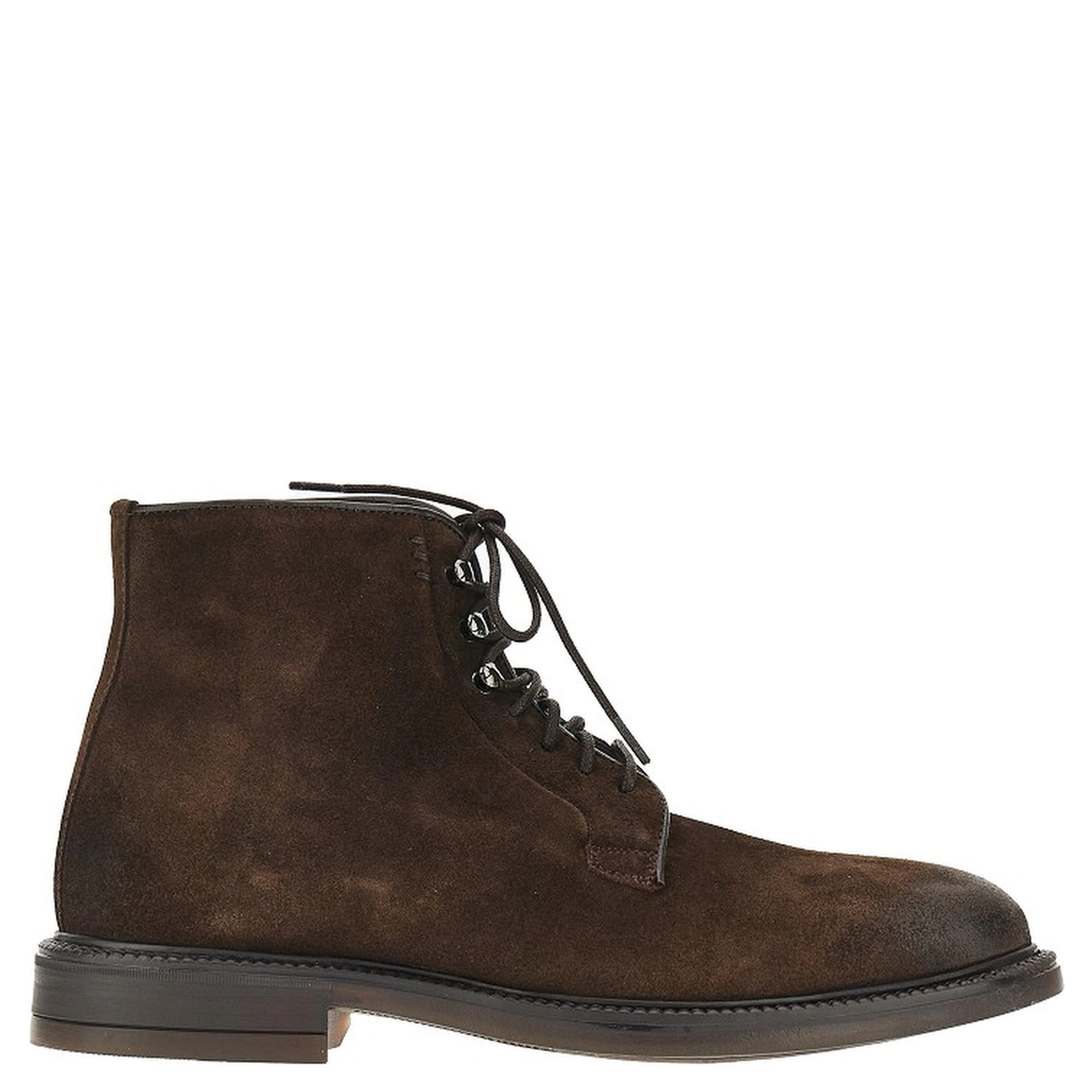 Suede leather laced boots