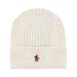 Logo patch wool beanie hat