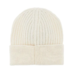 Logo patch wool beanie hat