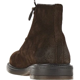 Suede leather laced boots