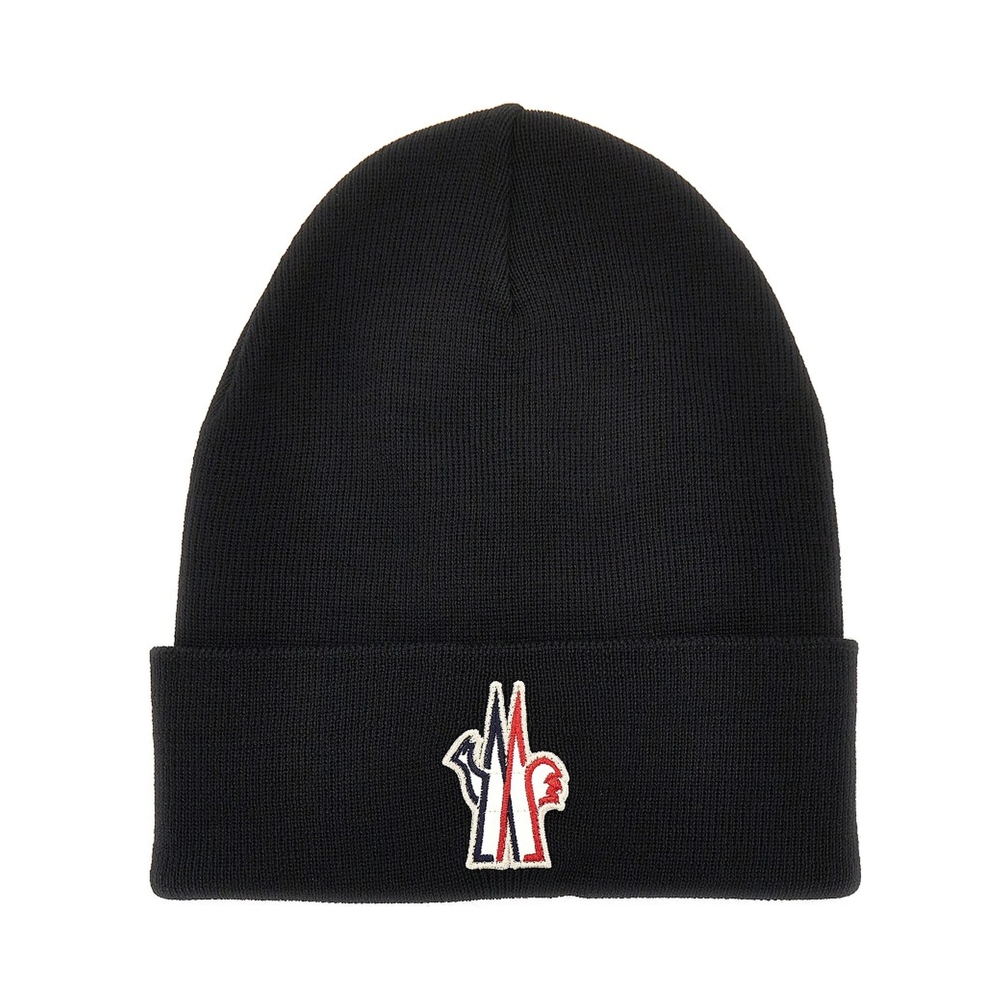 Logo patch wool beanie hat