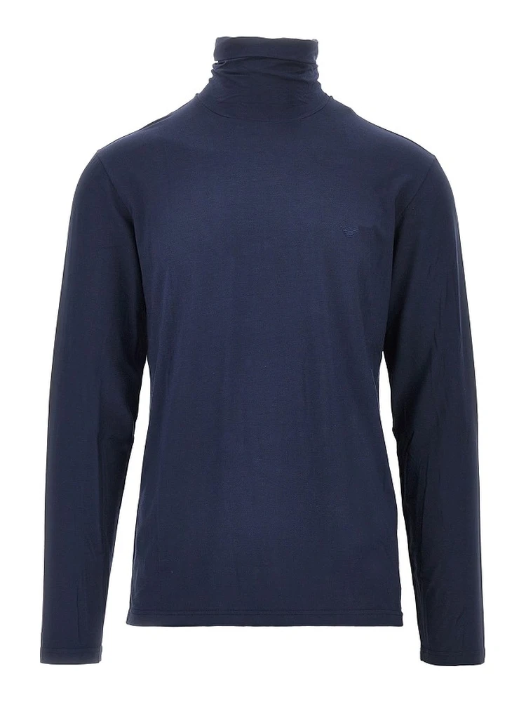 Stretch jersey turtleneck top