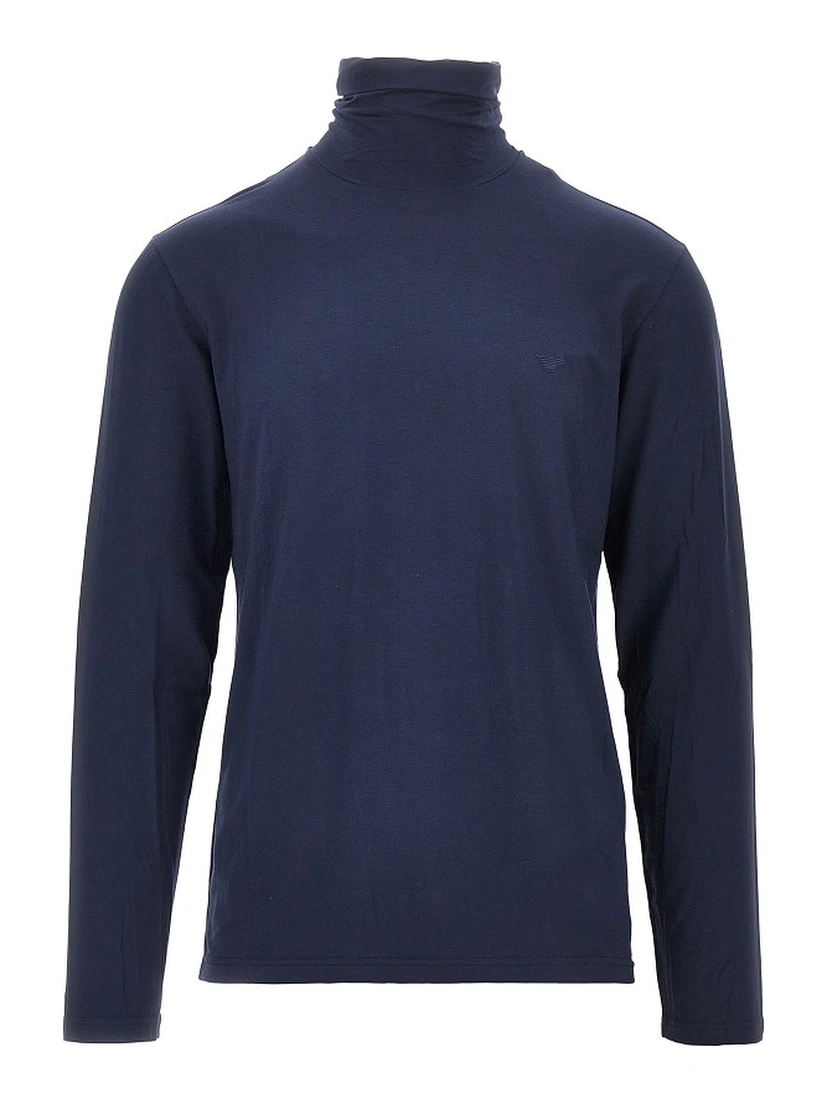 Stretch jersey turtleneck top
