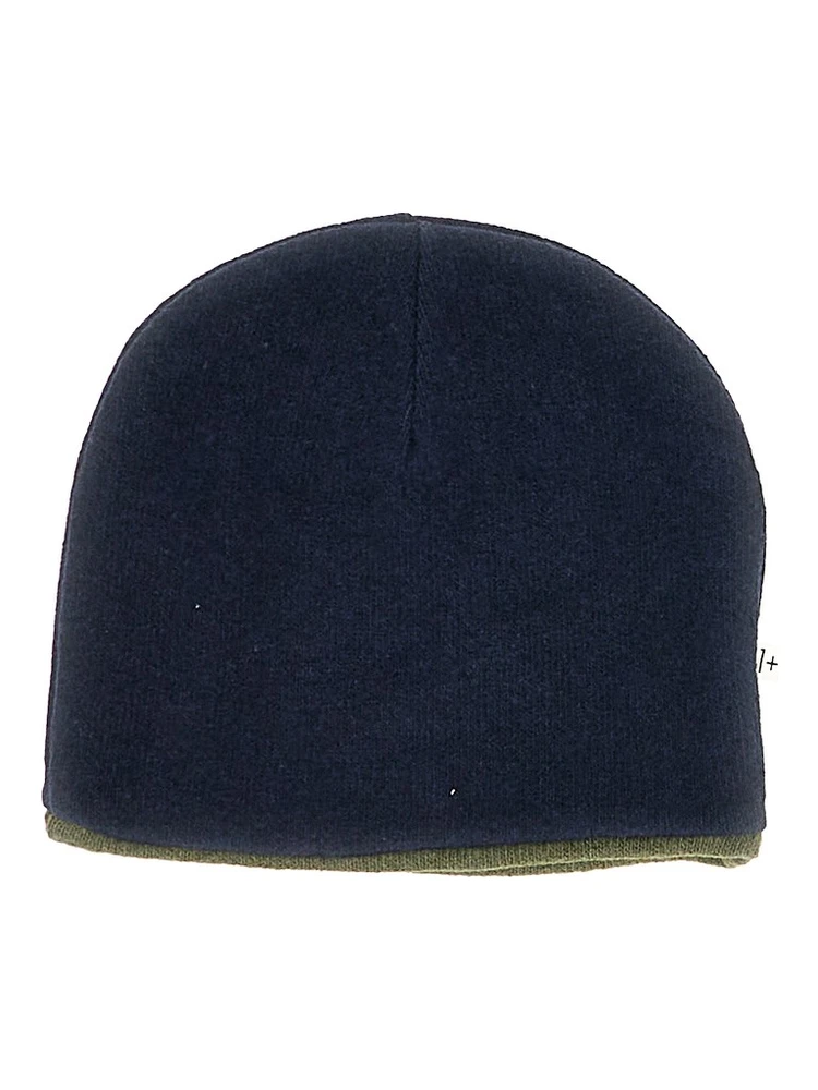 Double knitting cotton-blend beanie hat
