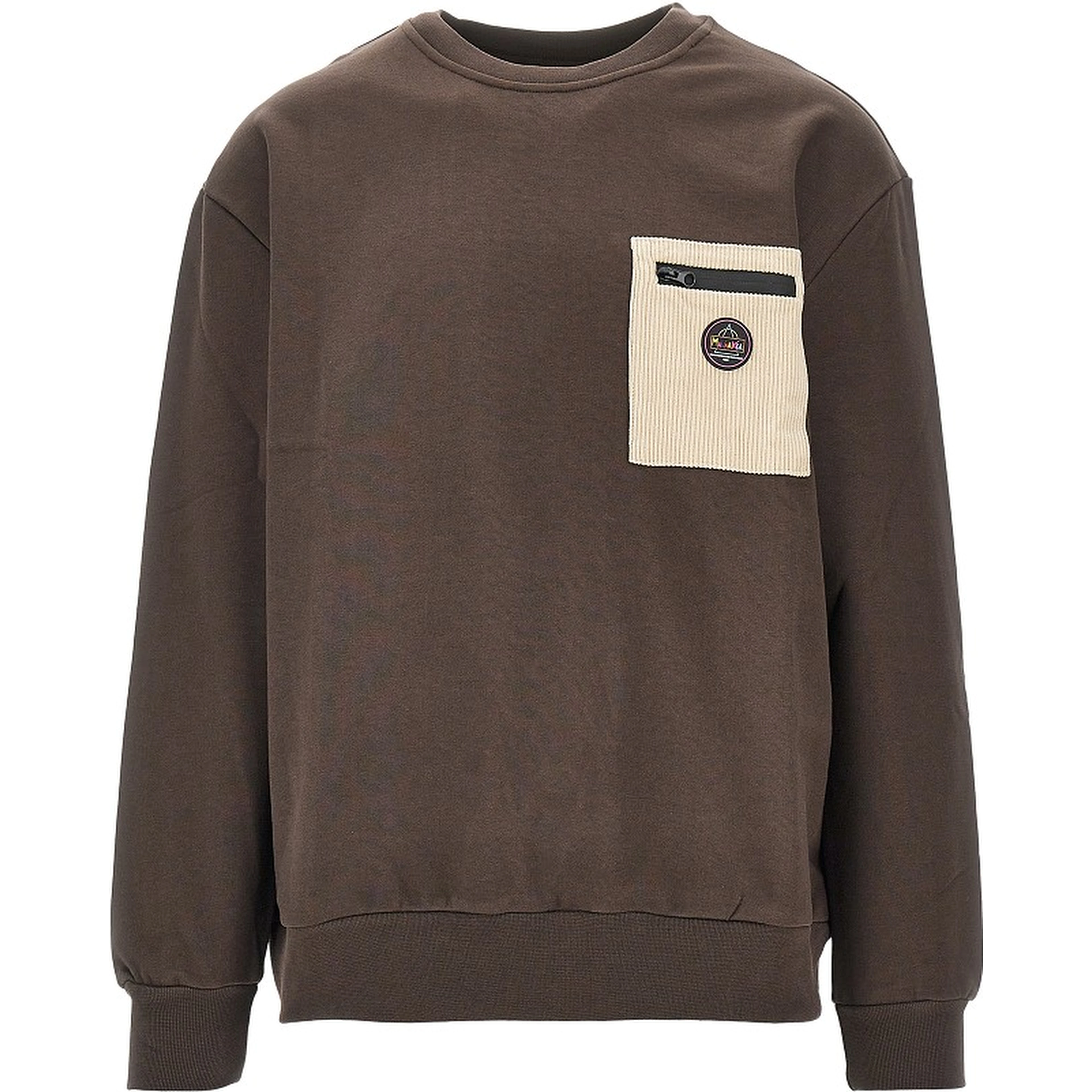 Corduroy pocket crewneck sweatshirt