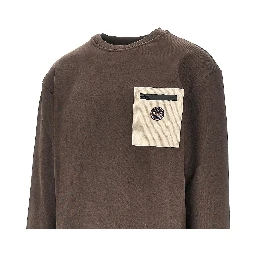 Corduroy pocket crewneck sweatshirt