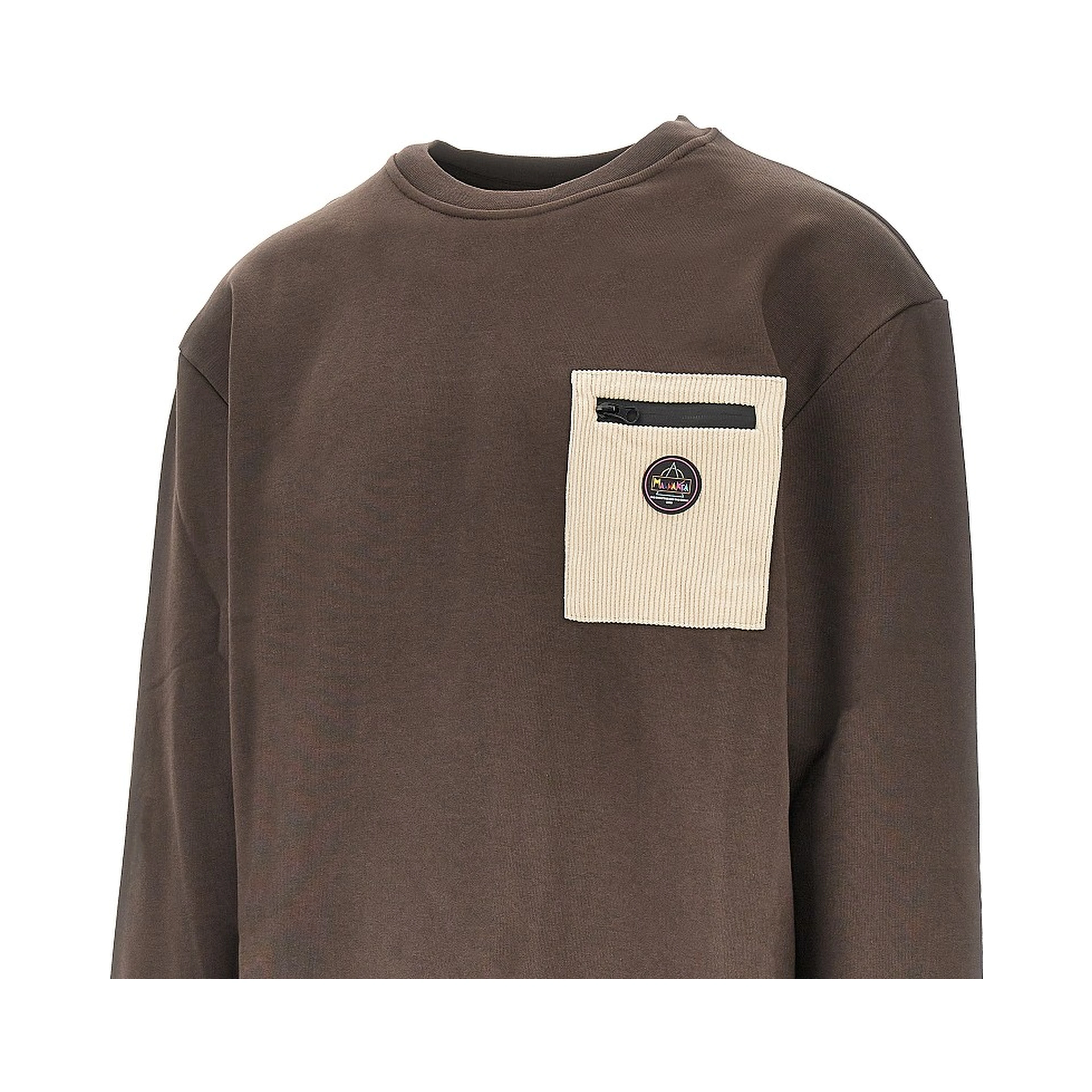 Corduroy pocket crewneck sweatshirt